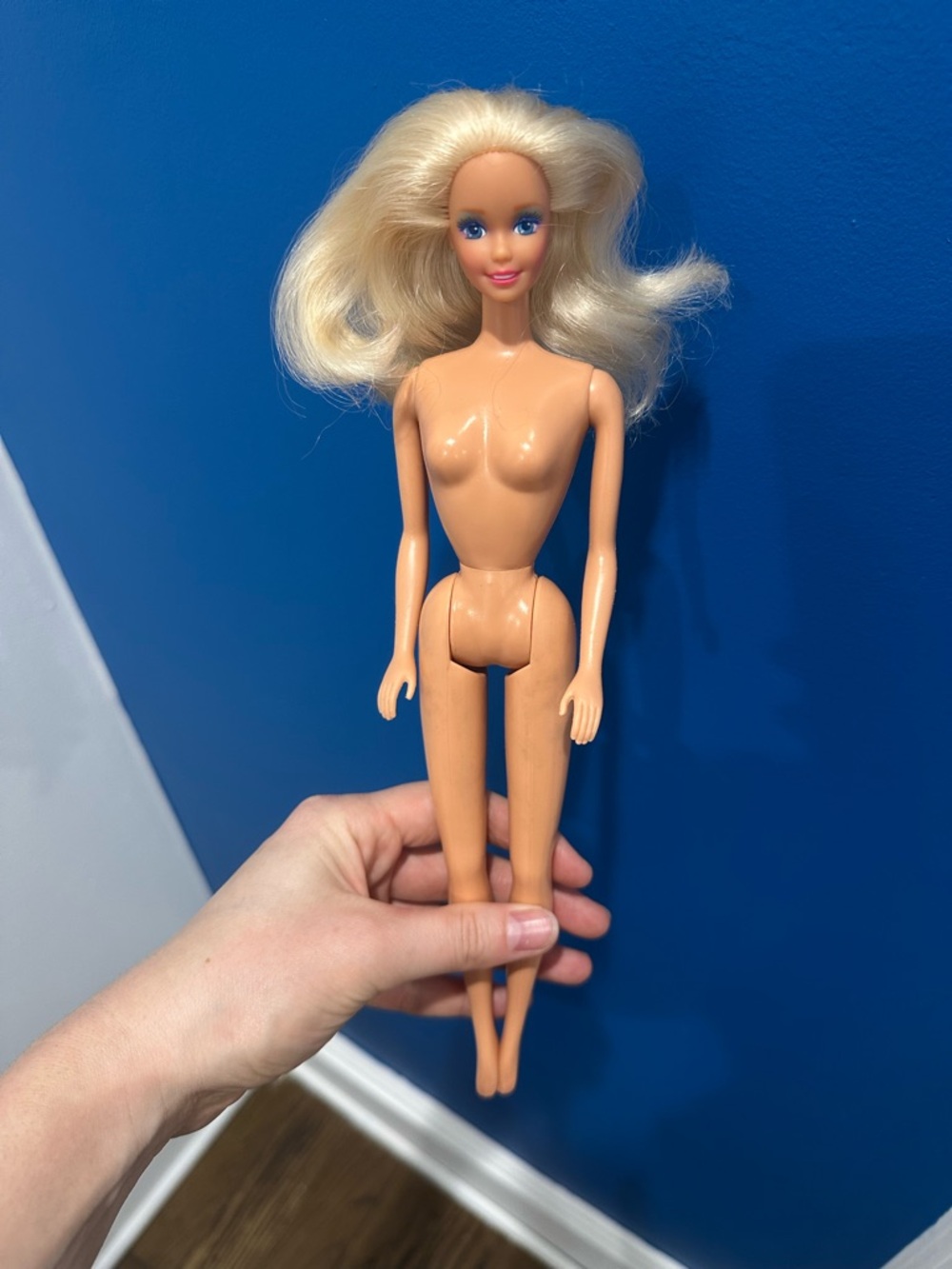 Vintage Barbie Doll Mattel Blonde Hair Blue Eyes Strong Makeup Classic Barbie